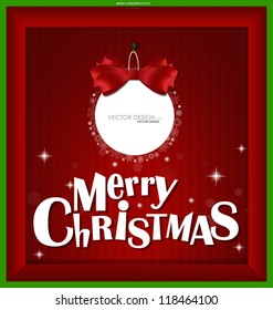 Merry Christmas greeting card, vector illustration.
