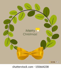 Merry Christmas Greeting Card, vector illustration.
