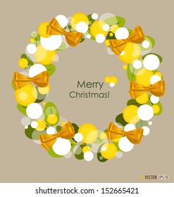 Merry Christmas Greeting Card, vector illustration.