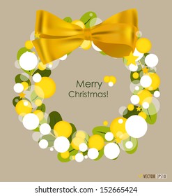 Merry Christmas Greeting Card, vector illustration.