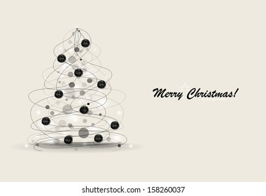 Merry Christmas Greeting Card, vector illustration.