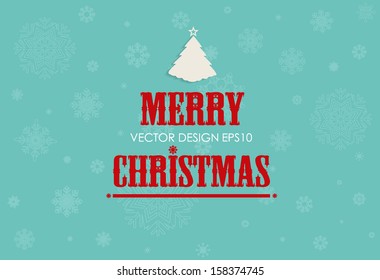 Merry Christmas Greeting Card, vector illustration.