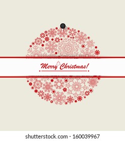 Merry Christmas greeting card, vector illustration.