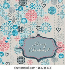 Merry Christmas greeting card, vector illustration