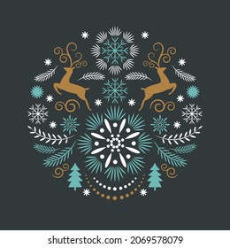 Frohe Weihnachtsgrußkarte, Vektorgrafik