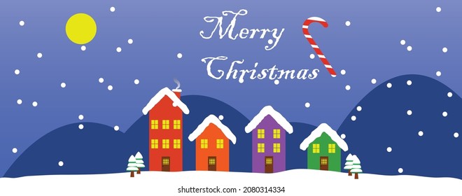 Merry Christmas greeting card. Vector illustration concept for background, party invitation card, marketing material