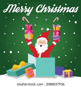 Merry Christmas greeting card, vector illustration.