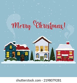 Merry Christmas Greeting Card Vector Illustration