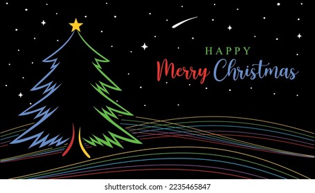 
merry christmas greeting card vector illustration