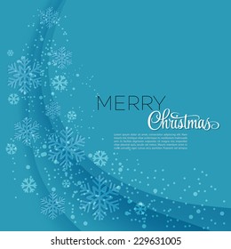 Merry Christmas greeting card.  Vector illustration. 