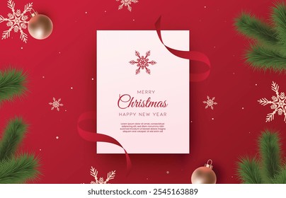 Merry Christmas greeting card vector poster set. christmas balls