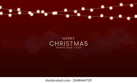 Merry christmas greeting card vector poster. Christmas elegant invitation template with xmas balls, candy cane and snowflakes ornaments decoration. 