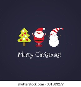 Merry Christmas Greeting Card Vector Illustration