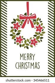 Merry Christmas greeting card. Vector illustration.