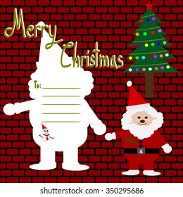 Merry Christmas Greeting Card, vector