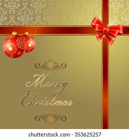 Merry Christmas Greeting Card Vector Illustration Design
