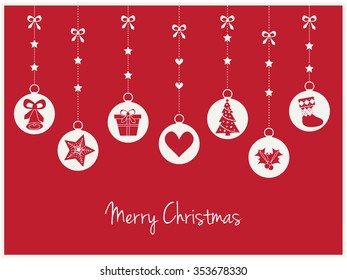 Merry Christmas Greeting Card. Vector illustration.