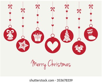 Merry Christmas Greeting Card. Vector illustration.