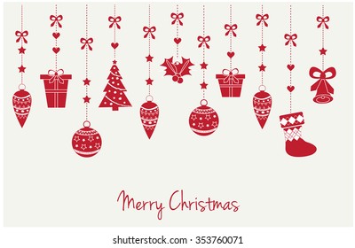 Merry Christmas Greeting Card. Vector illustration.