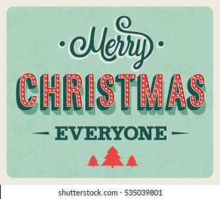 Merry Christmas greeting card. Vector illustration.