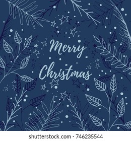 Merry Christmas greeting card. Vector illustrations of online shopping website and mobile website banners, posters, newsletter designs, ads, coupons, social media banners.