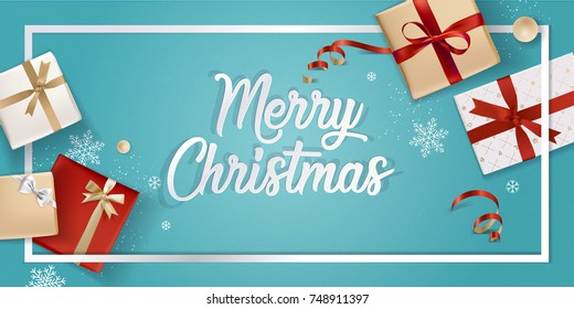 Merry Christmas greeting card. Vector illustration concept for greeting cards, web banner, flayer brochure, party invitation card.