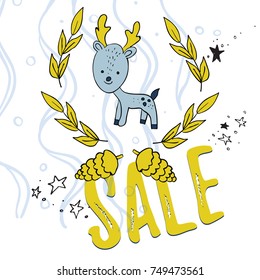 Merry Christmas greeting card. Vector illustrations of online shopping website and mobile website banners, posters, newsletter designs, ads, coupons, social media banners.