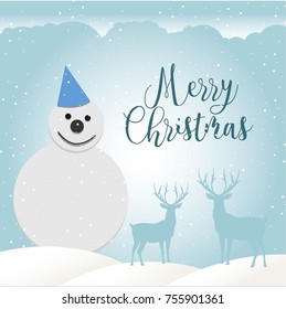 Merry Christmas greeting card vector.