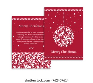 Merry Christmas greeting card, vector illustration. Ornament. Great for invitation, flyer, menu, brochure, postcard, background, wallpaper, decoration, or any desired idea.