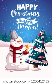 Merry Christmas greeting cards design. Vector illustration