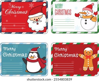 Merry Christmas Greeting Cards Design for family, Friends, Colleagues or neighbors. Ready to Print and Editable file.