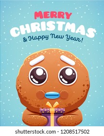 Merry Christmas greeting cards retro design. Vector illustration