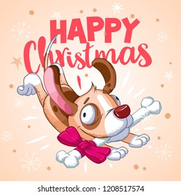 Merry Christmas greeting cards retro design. Vector illustration