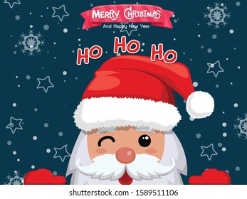 Merry Christmas greeting cards with of Santa Claus. Celebration event for Merry Christmas and New Year. Vector clipart illustration