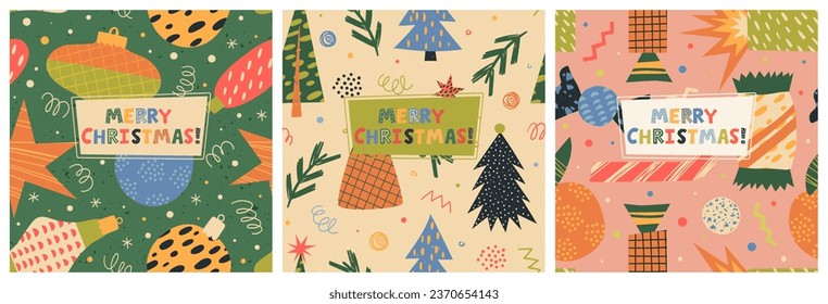 Merry Christmas greeting cards template design