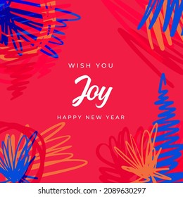 Merry Christmas greeting cards. Trendy abstract square Winter Holidays art templates. New year joyful season greeting cards. For social media post, mobile apps, banner design and webinternet ads.