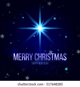 Merry Christmas Greeting Card,The bright star in the sky, the birth of Jesus