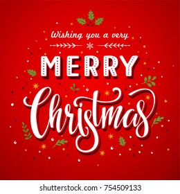 Merry Christmas Greeting Card.Vector
