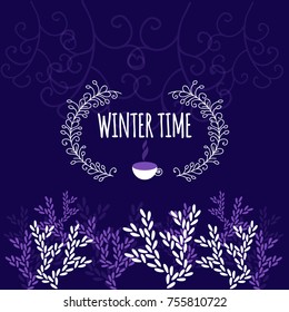 Merry Christmas Greeting Card.Vector background.