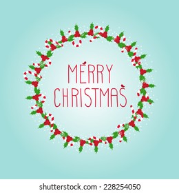 merry christmas greeting circle border