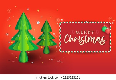 Merry Christmas greeting concept for Christmas occasion. Christmas design template.