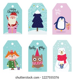 Merry Christmas greeting cute cards