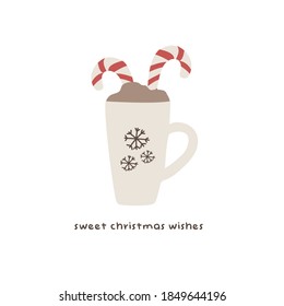 Merry Christmas greeting. Christmas hand drawn cute doodles, stickers, illustrations and elements 