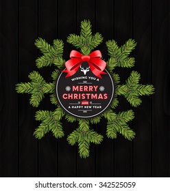 Merry Christmas Greeting and Happy New Year. Design Banner, Tags, Label, Greeting cards, Party Invitation. Vector Illustration