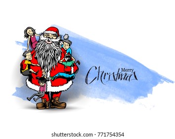 Merry christmas, greeting and invitation card.Christmas snowmen with santa gifts collection