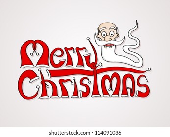 Merry Christmas greeting made of Santa hats. Unique concept.