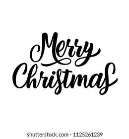 MERRY CHRISTMAS. GREETING NEW YEAR HAND LETTERING