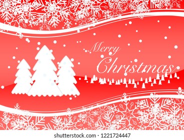 Merry christmas greeting on red background , vector illustration