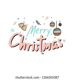 Merry Christmas greeting phrase typography style