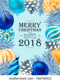 Merry christmas greeting postcard